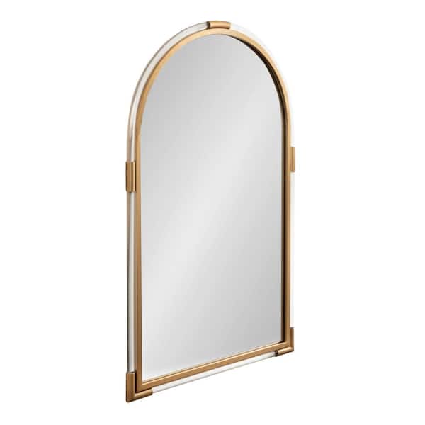 Kate and Laurel Arceo 21.25 in. W x 33.87 in. H Gold Arch Modern Framed Decorative Wall Mirror