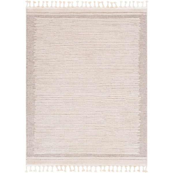 Livabliss Sofia Tan Striped 9 ft. x 12 ft. Indoor Area Rug