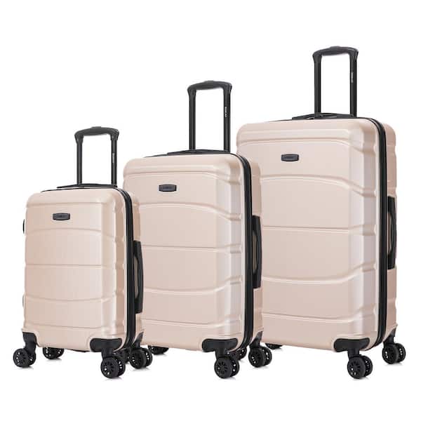 DUKAP Sense Lightweight Hard Side Spinner 3-Piece Luggage Set 20 in./24 in./28 in. Champagne