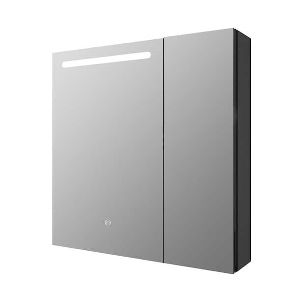 30 in. W x 30 in. H Rectangular Black Aluminum Surface Mount Medicine