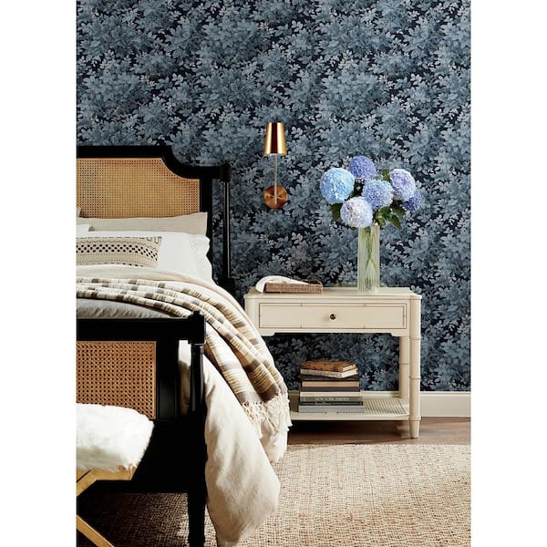 Greenwood Dark Blue Deciduous Wallpaper