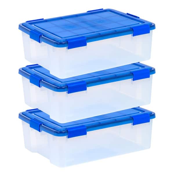 40 Qt./10 Gal. WeatherPro Clear Plastic Storage Tote (Set of 3)