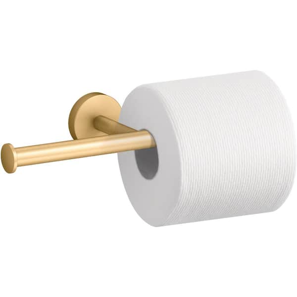 Elate Double Toilet Paper Holder in Vibrant Brushed Moderne Brass