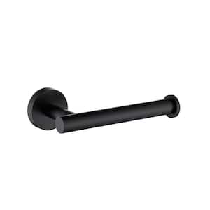 Wall Mounted Round Stainless Steel Toilet Paper Holder in Matte Black