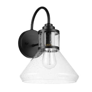 Torrent Black Vintage Indoor/Outdoor 1-Light Wall Sconce with Incandescent Bulb Included