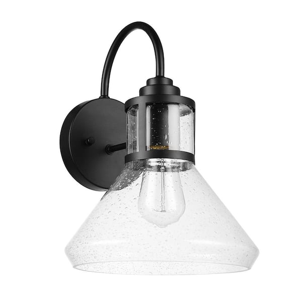 Globe Electric Torrent Black Vintage Indoor/Outdoor 1-Light Wall Sconce with Incandescent Bulb Included