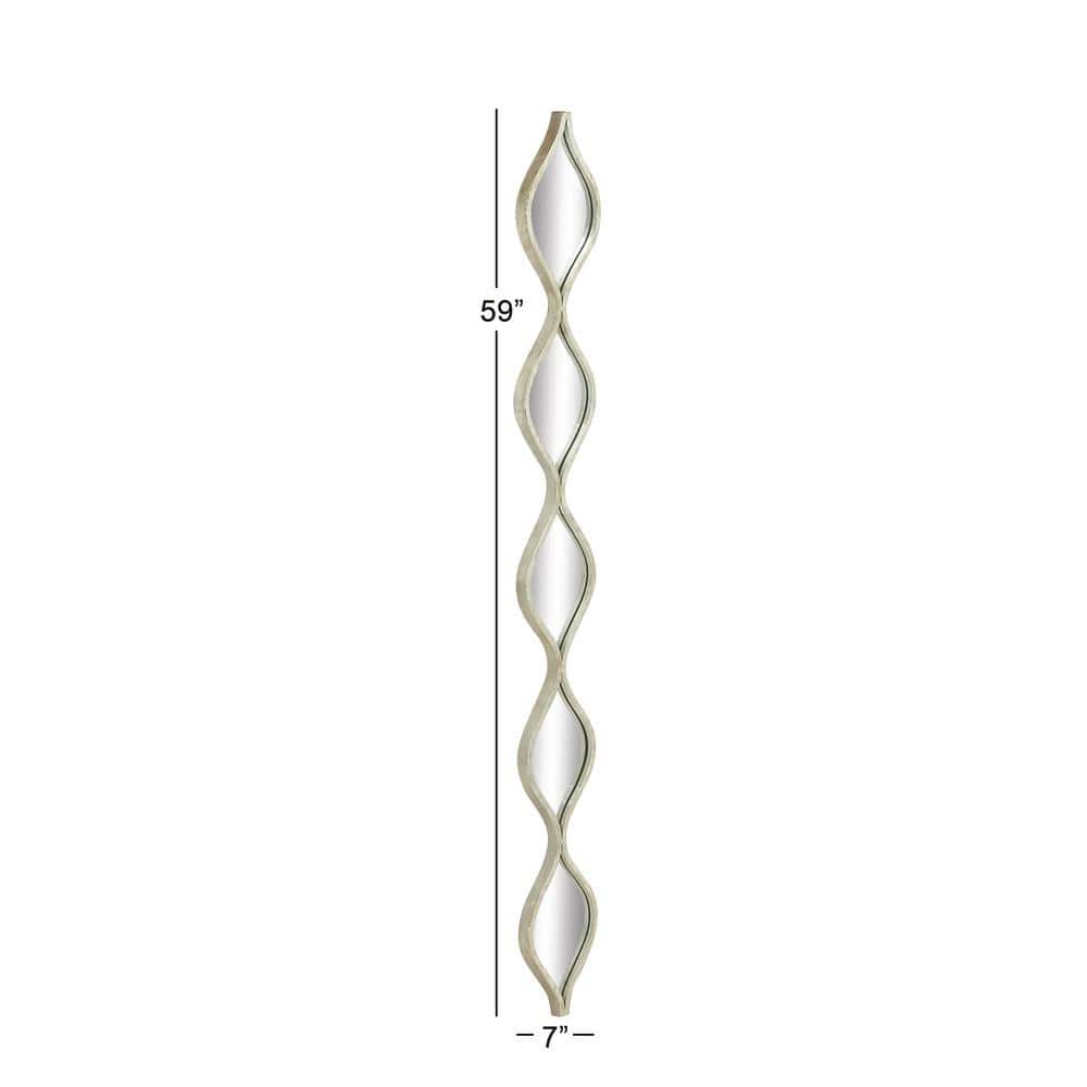 Silver Slim Stacked Chain Geometric Wall Mirror 7" x 58"
