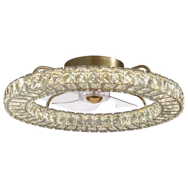 ちゃーりー Pacific Core Modern 22 in. Indoor Gold Low Profile Crystal