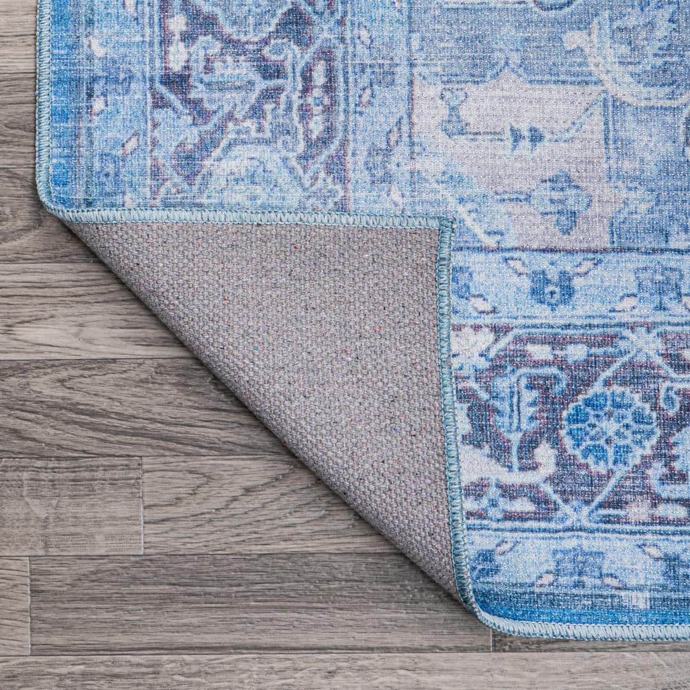 Maris Bohemian Navy Blue Medallion 2x8 Synthetic Runner Rug