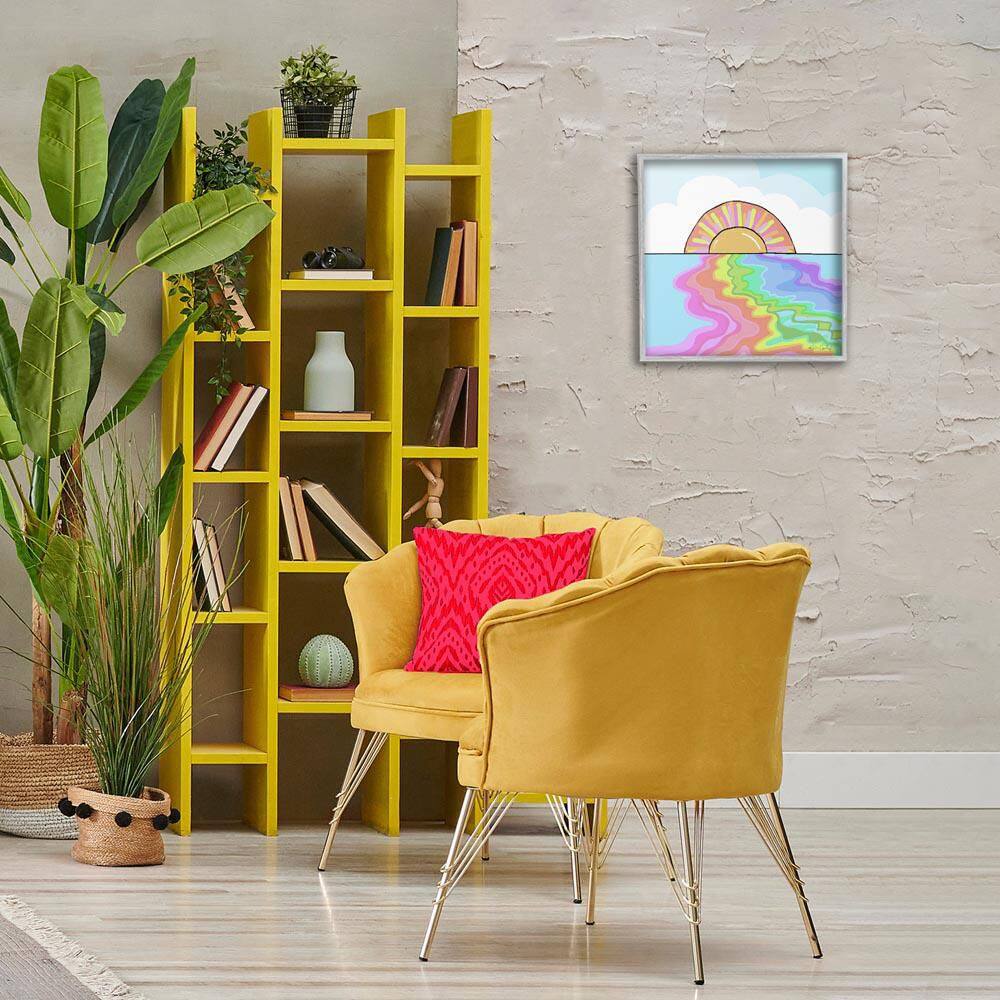 Swirling Rainbow on Sea Surface by Katie Conley Gray Framed Nature Giclee Art Print 17 in. x 17 in. price history on PriceWatchPro