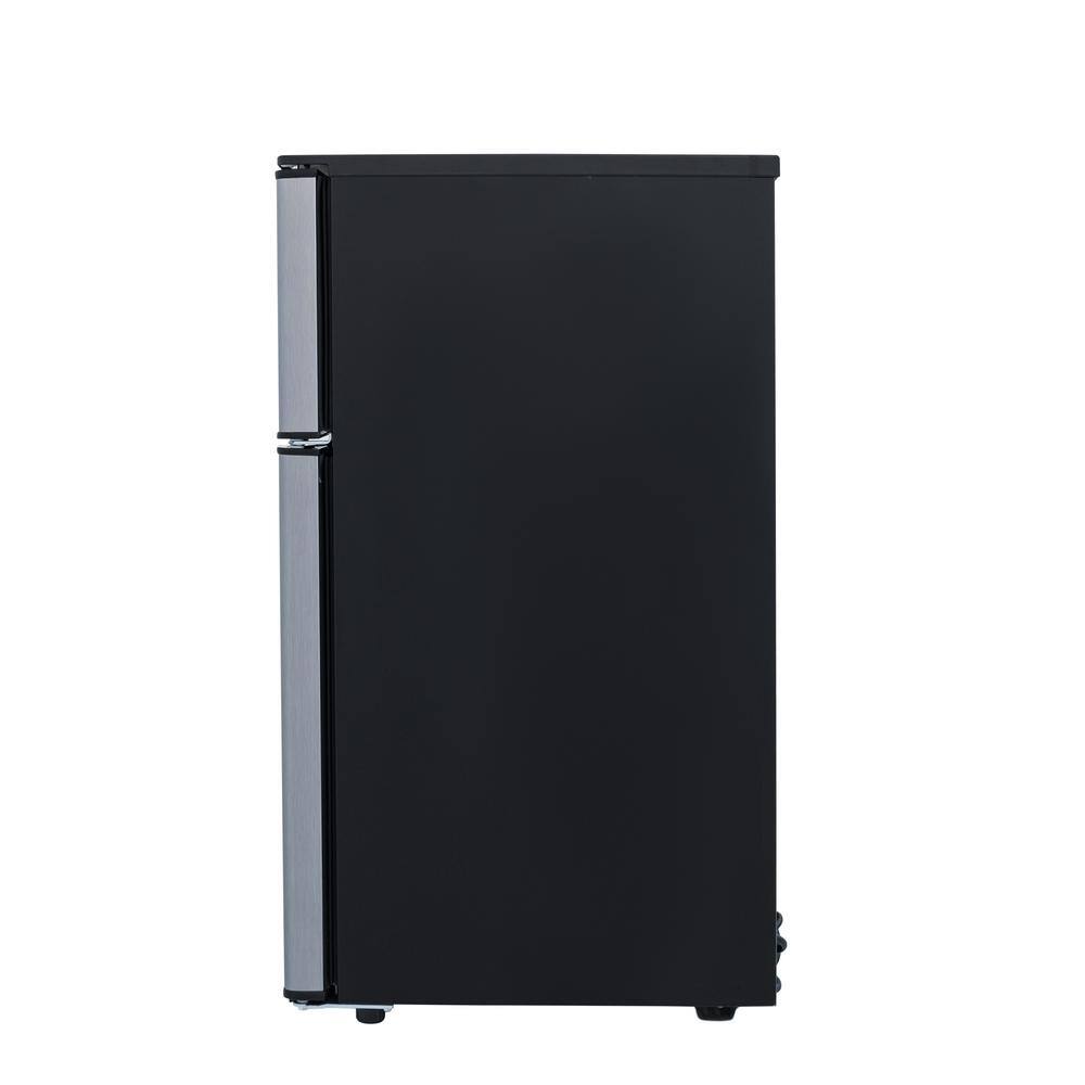 Compact Stainless Steel 3.1 cu ft Mini Refrigerator with Top Freezer
