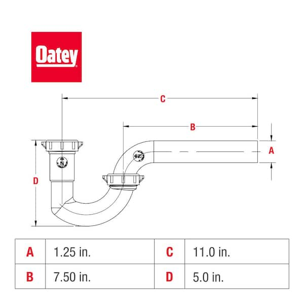 1-1/4 in. White Plastic Sink Drain P- Trap