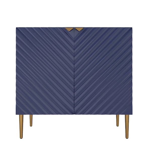 Kahomvis Blue 31 in. H 2-Door Locker Accent Storage Cabinet with Adjustable Shelves