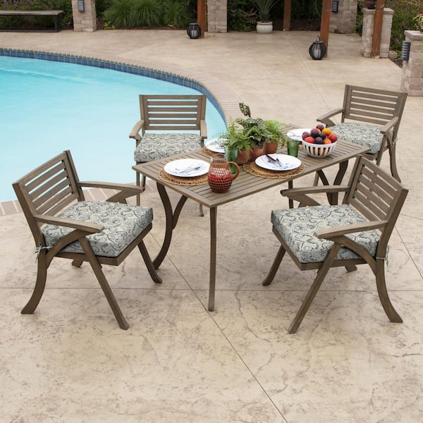 ARDEN Neutral Aurora Damask Square Outdoor Seat Cushion ZQ1M415B
