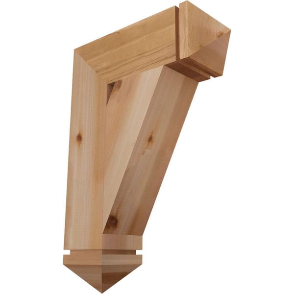 Ekena Millwork 5.5 in. x 28 in. x 20 in. Western Red Cedar Traditional Arts and Crafts Smooth Bracket