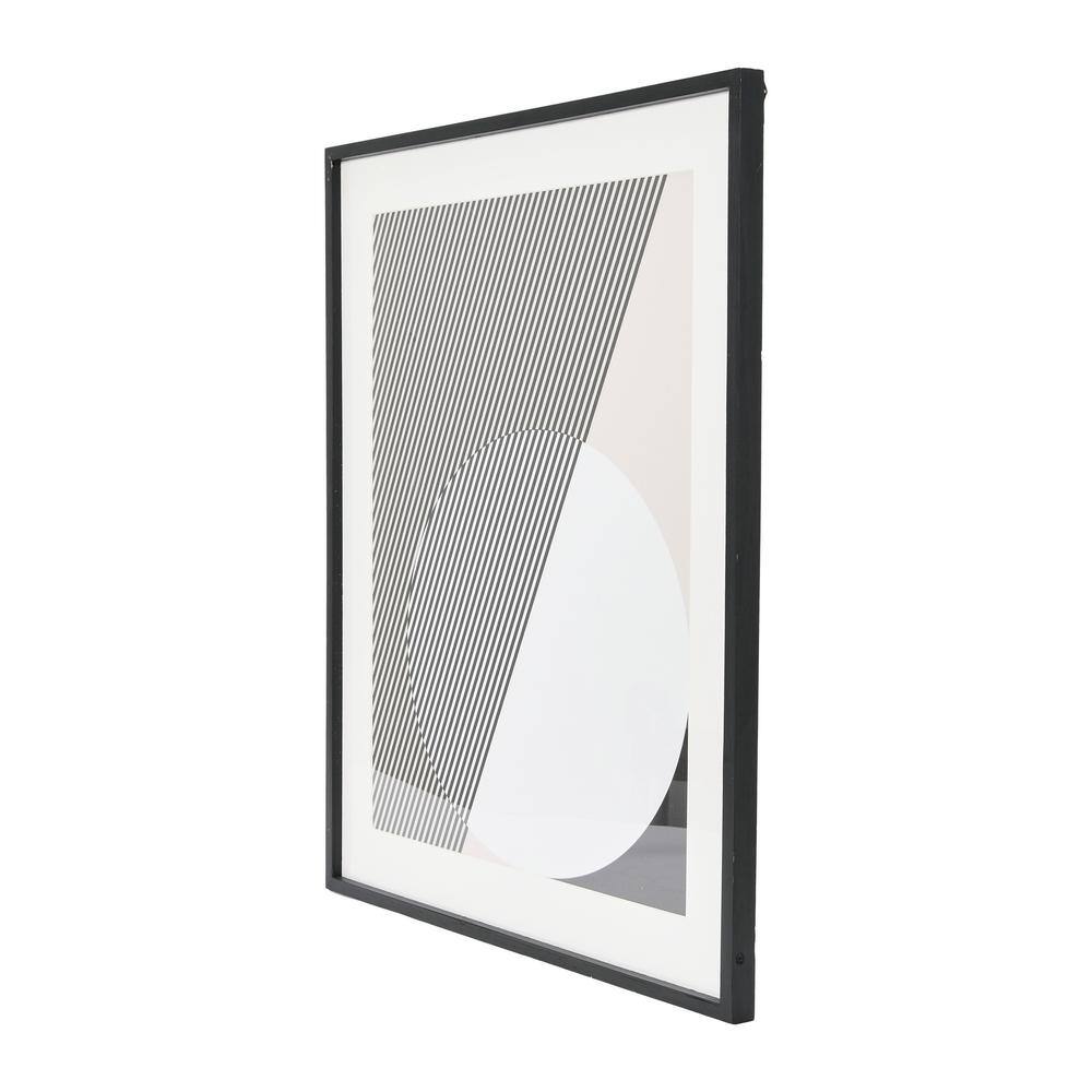Creative Co-Op Abstract Deco Print with Wood Frame