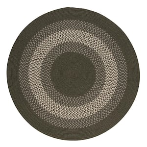 Chancery Olive 6 ft. x 6 ft. Round Braided Area Rug