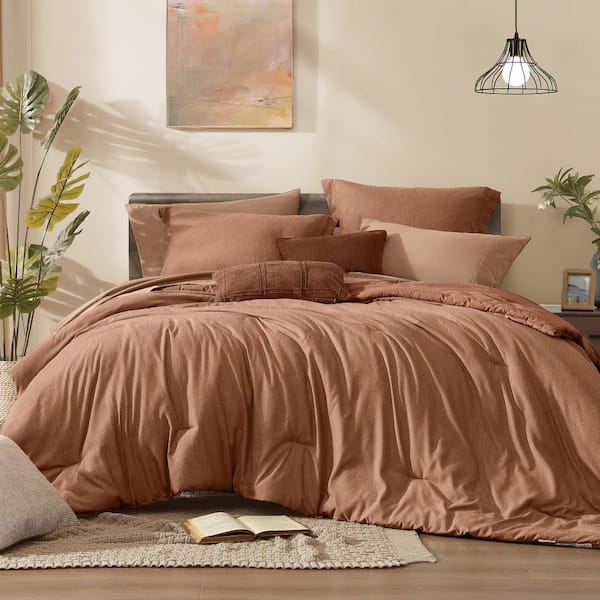 7 Pieces Bed in a Bag Queen Comforter Set for All Season, Autumn Leaf