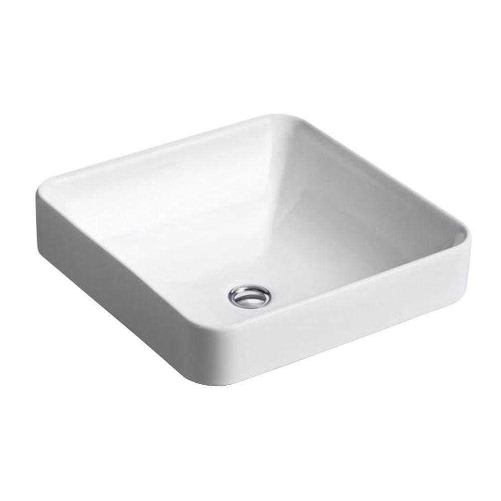 Vox Square White Porcelain Above Counter Bathroom Sink