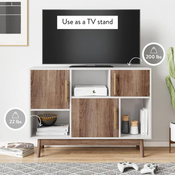 Wood Display Storage Cabinet Console Table TV Stand Multipurpose W/ Door & Shelf