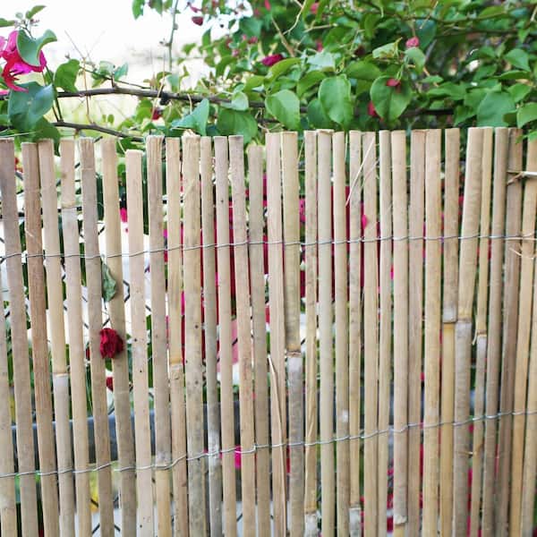 4 ft. H x 6 ft. L Natural Raw Split Bamboo Slat Fence (2-Pack)