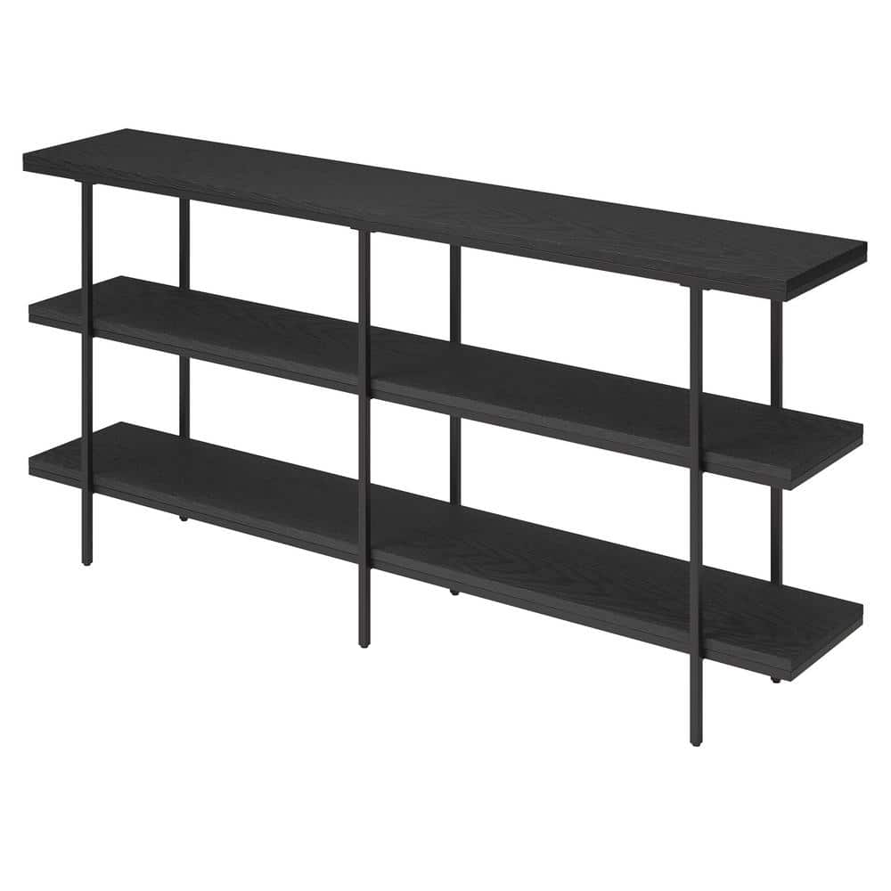 Harper 64'' Black Grain Console Table with Storage