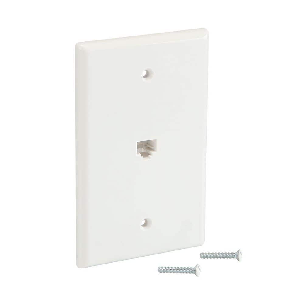 1-Gang Phone Jack Midsize/Midway Nylon Wall Plate, White price history on PriceWatchPro