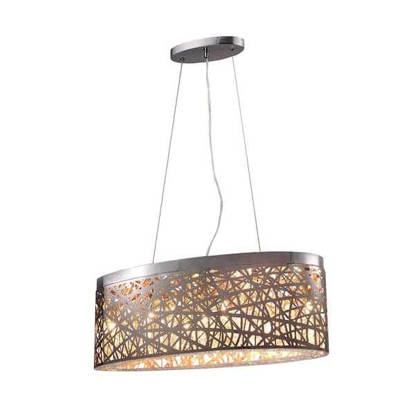 Warehouse of Tiffany Kaylee 7-Light Chrome Indoor Crystal Pendant Lamp