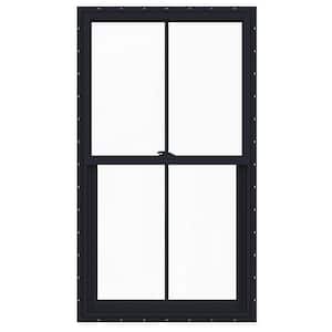 28 in. x 54 in. V2500 Single Hung Vinyl Window With Black Exterior