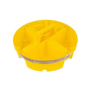 10.25 in. 4-Compartment Bucket Stacker Small Parts Organizer for Bucket Storage in Yellow