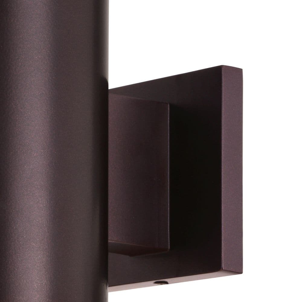 Chiasso Bronze Aluminum Dimmable Cylinder Sconce, 8"x7.25"