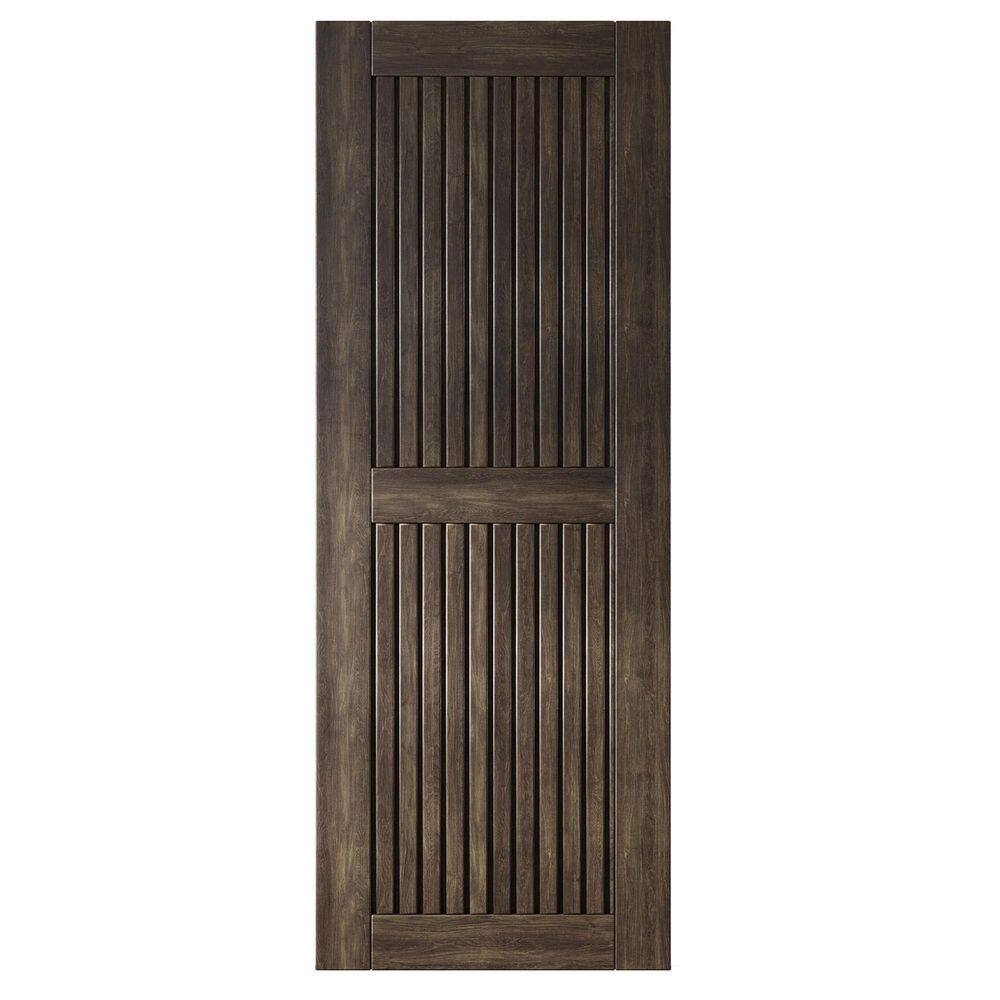 ST 30 in. x 80 in. C-Panel Solid Core Ebony Vertical Stripe Design Pine Wood Interior Sliding Barn Door Slab price history on PriceWatchPro