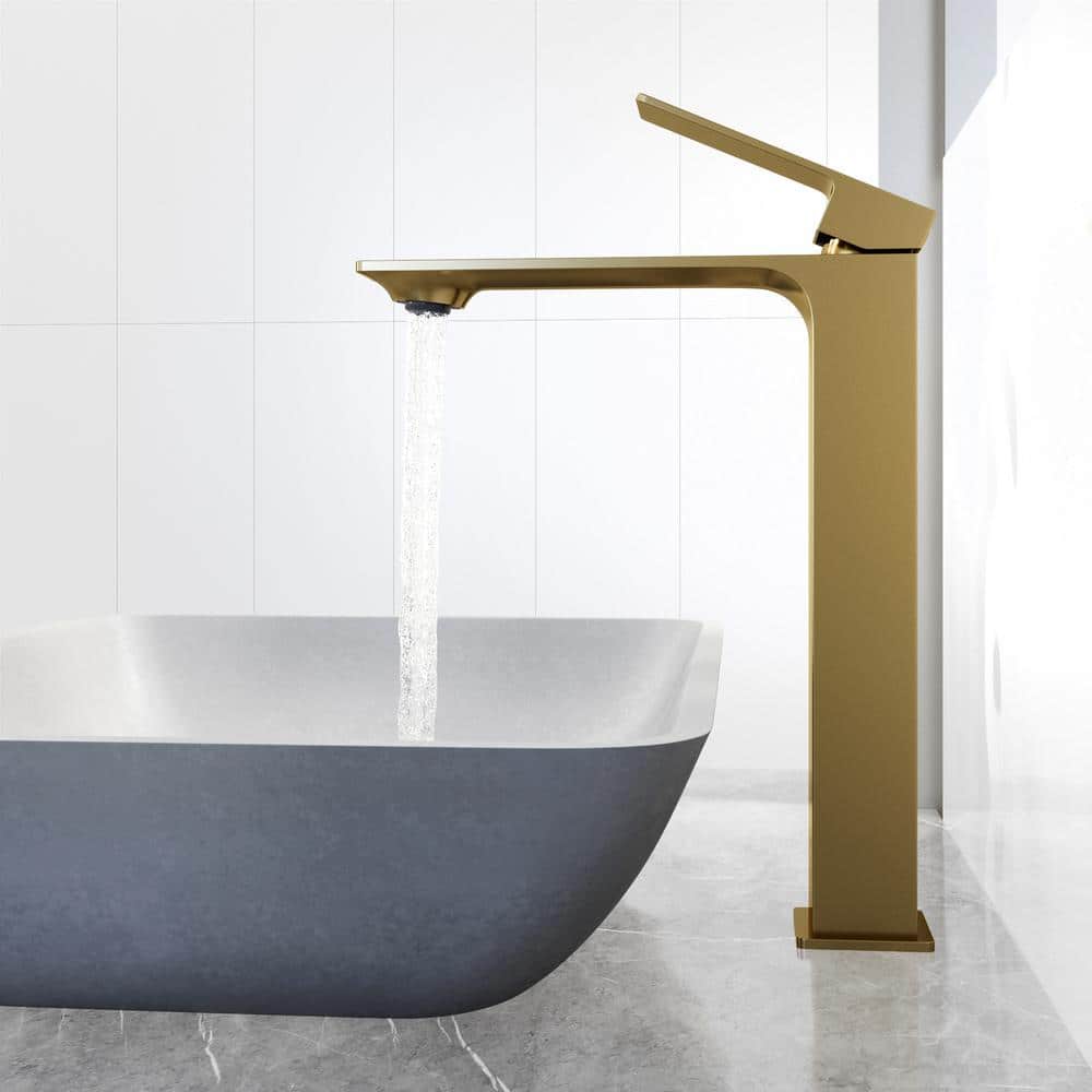 Dunn 11" Matte Brushed Gold Vessel Sink Faucet
