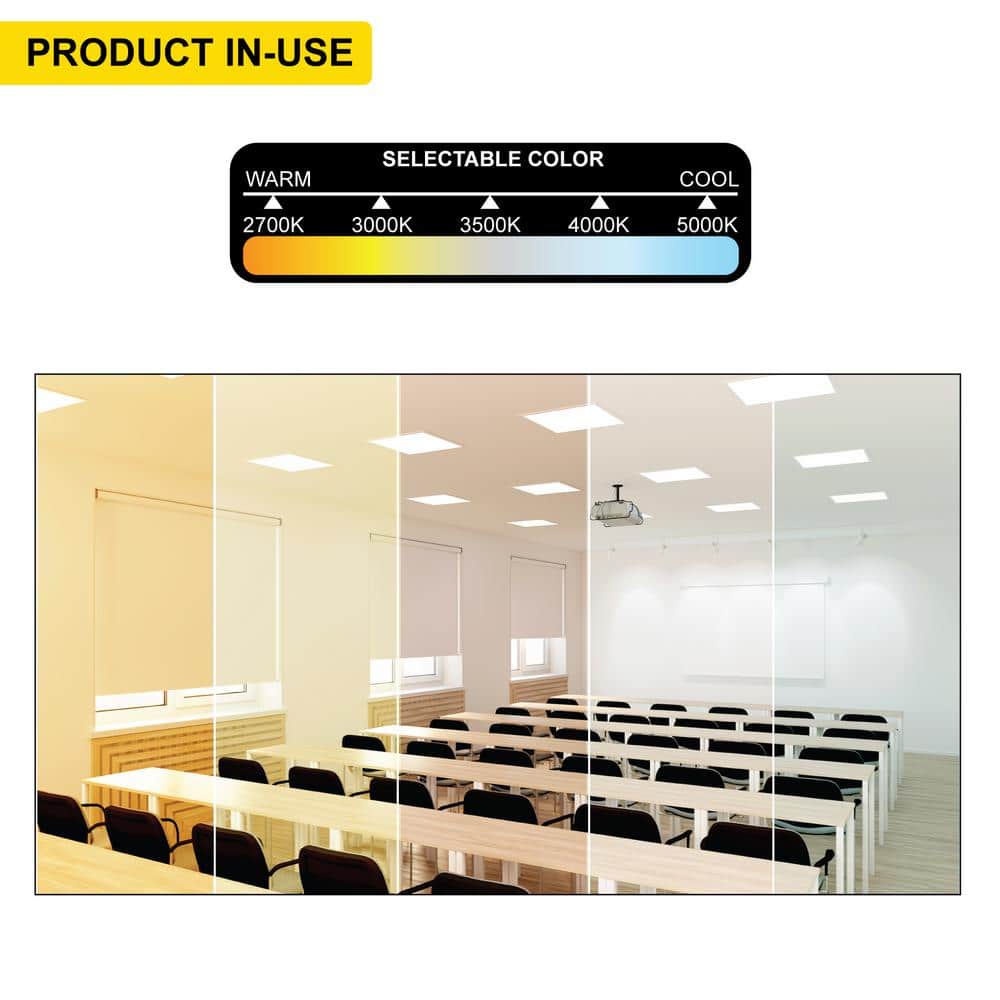 12" Square White Aluminum LED Surface Mount Panel