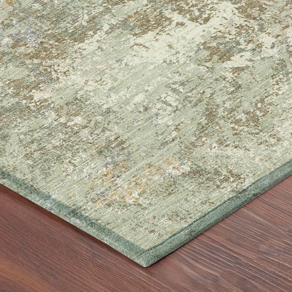 Chantille Machine Washable Indoor/Outdoor Abstract ACN2779 Celery 10 ft. x 14 ft. Area Rug