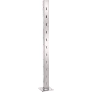 42 in. Base Mount White Deck to Stair Corner Post