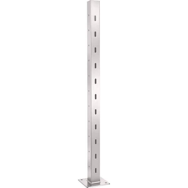 CityPost 42 in. Base Mount White Deck to Stair Corner Post