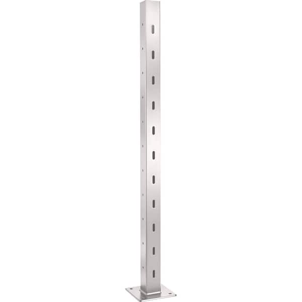 CityPost 42 in. Face Mount White Deck to Stair Corner Post