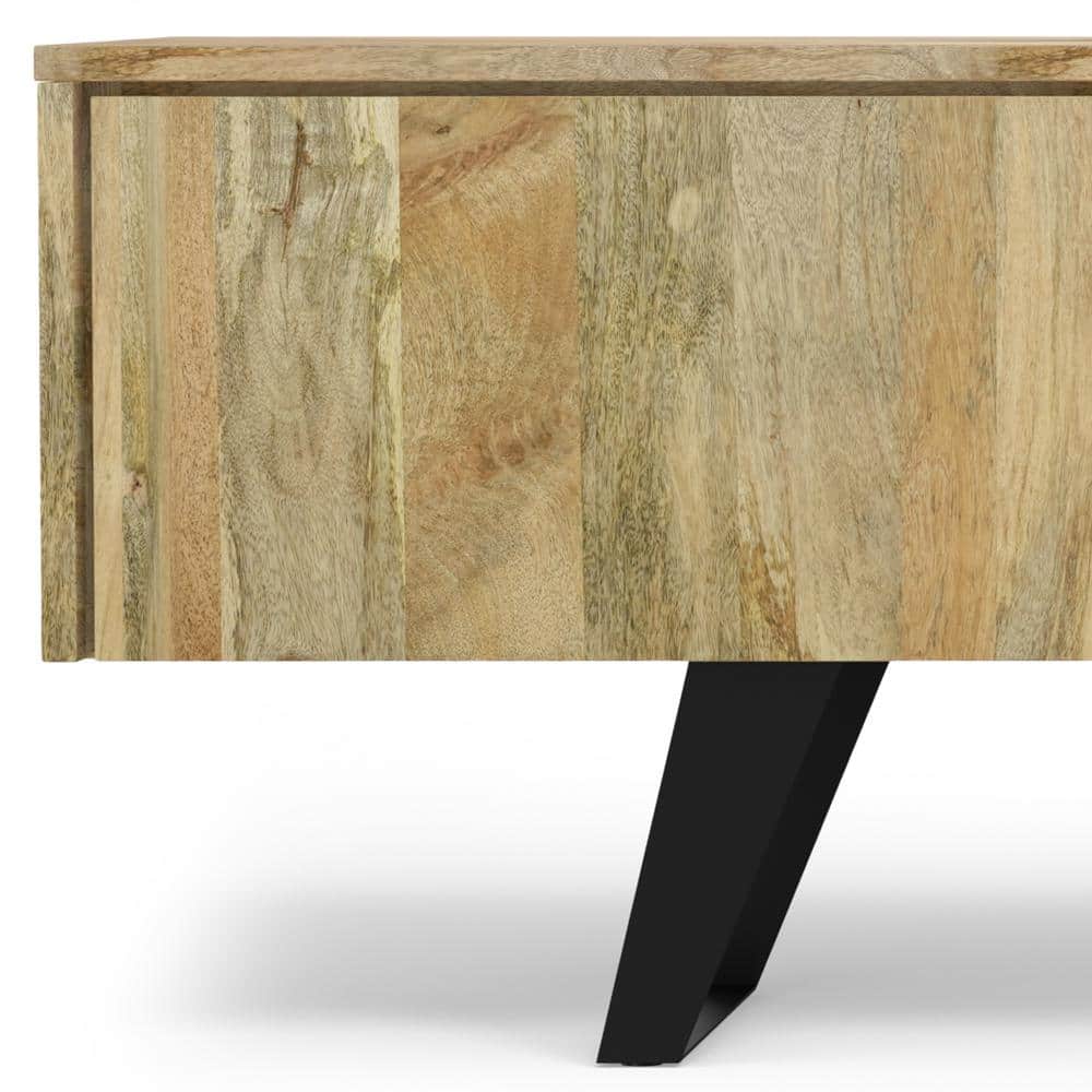 Lowry Natural Mango Wood 72" TV Media Stand with Cabinet