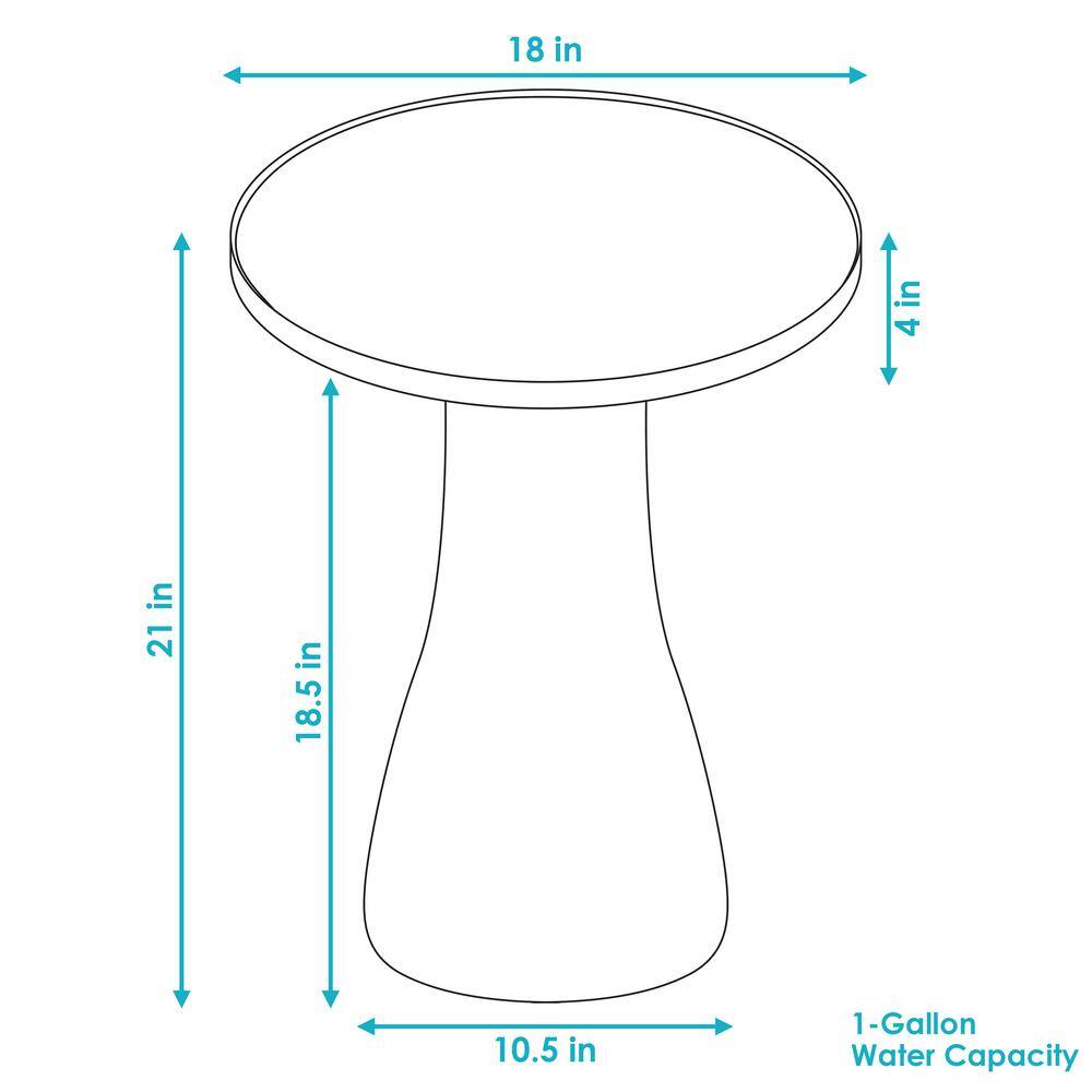 Yam Ceramic Duo-Tone Outdoor Bird Bath with Ribbed Pedestal