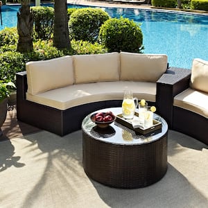 Catalina 2-Piece Wicker Outdoor Sofa Set with Sand Cushions