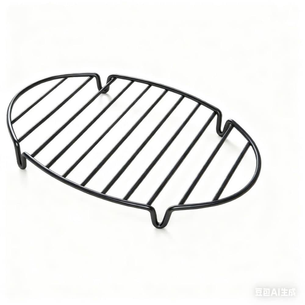 Angular Kitchen Racket Wudkey 12.4 in. × 8.5 in. Oval Non-Stick Coated Steel Roasting Rack ...