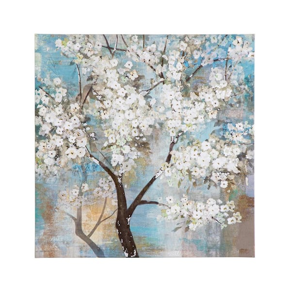 Yosemite Home Decor 20 in. x 20 in. "Tree In Bloom" Hand Painted Contemporary Artwork