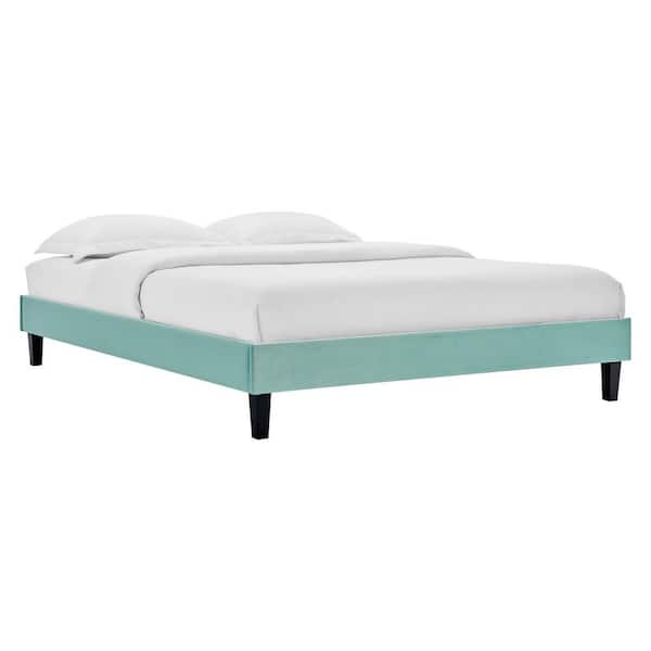 MODWAY Reign Mint Green Full Performance Velvet Platform Bed Frame