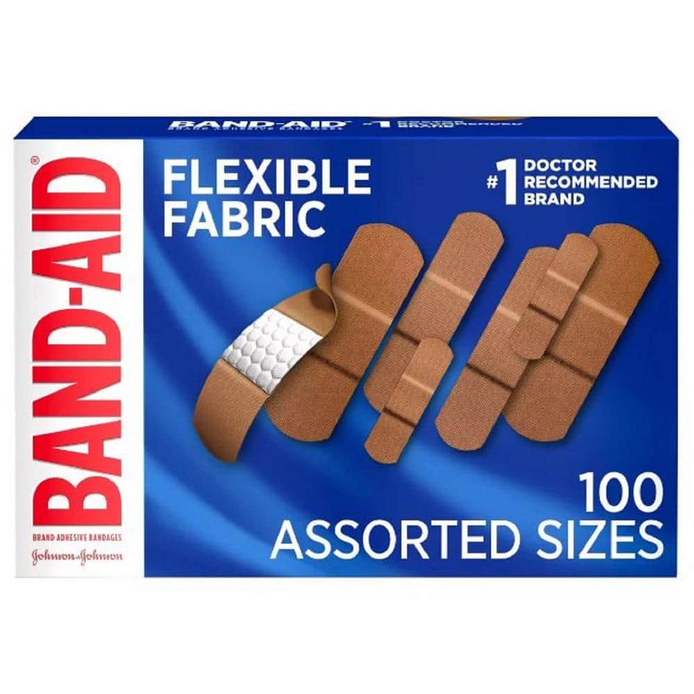 BandAid First Aid 100ct Flexible Fabric Assorted Tan 100ct MCN15078 The Home Depot