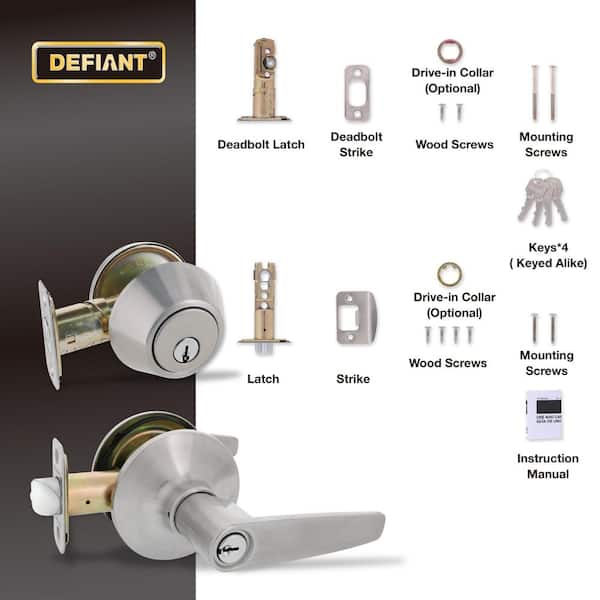 Defiant Olympic Stainless Steel Handle Combo Door Knob Set MG6L1