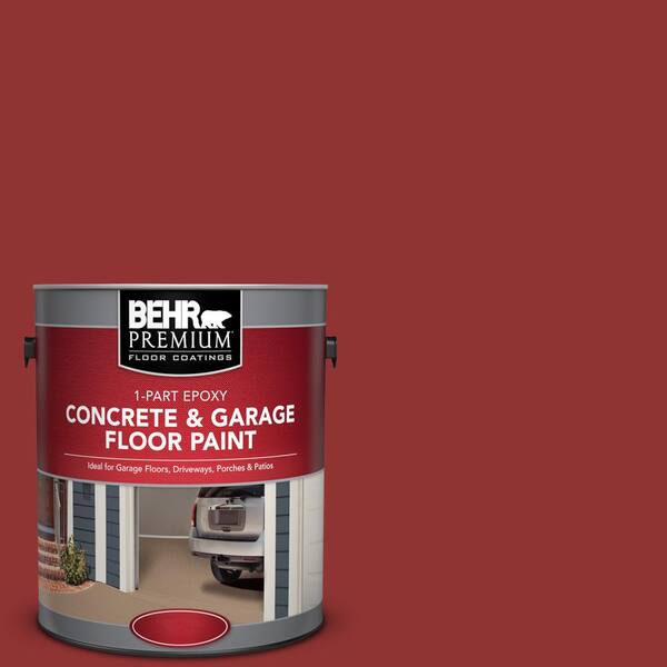 BEHR Premium 1 gal. #BIC-49 Red 1-Part Epoxy Satin Interior/Exterior Concrete and Garage Floor Paint