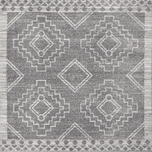 Amir Moroccan Beni Souk Gray/Cream 8 ft. Square Area Rug