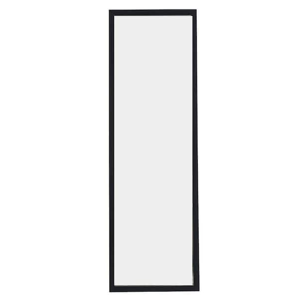 Unbranded 22.8 in. W x 65 in. H Rectangular Solid Wood Frame Full Body Black Mirror