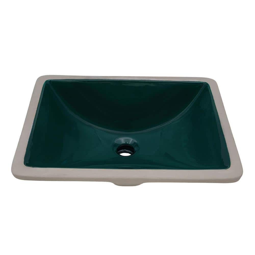 Krona 17 in. x 12 in . Rounded Corners Undermount Bathroom Vanity Sink in Emerald Green Porcelain Ceramic -  Ruvati, RVB0718EG